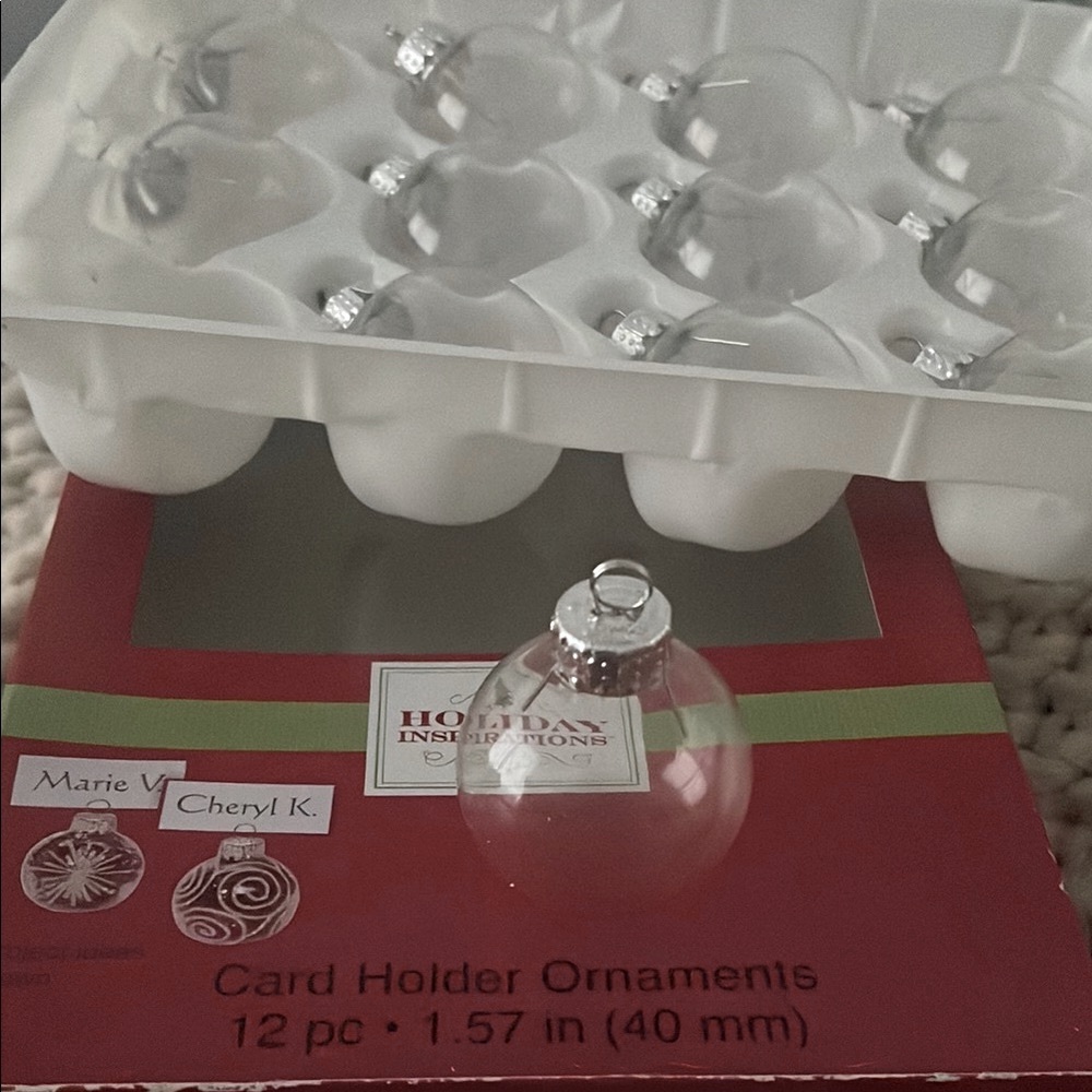 Holiday inspirations Clear Card Holder Ornaments